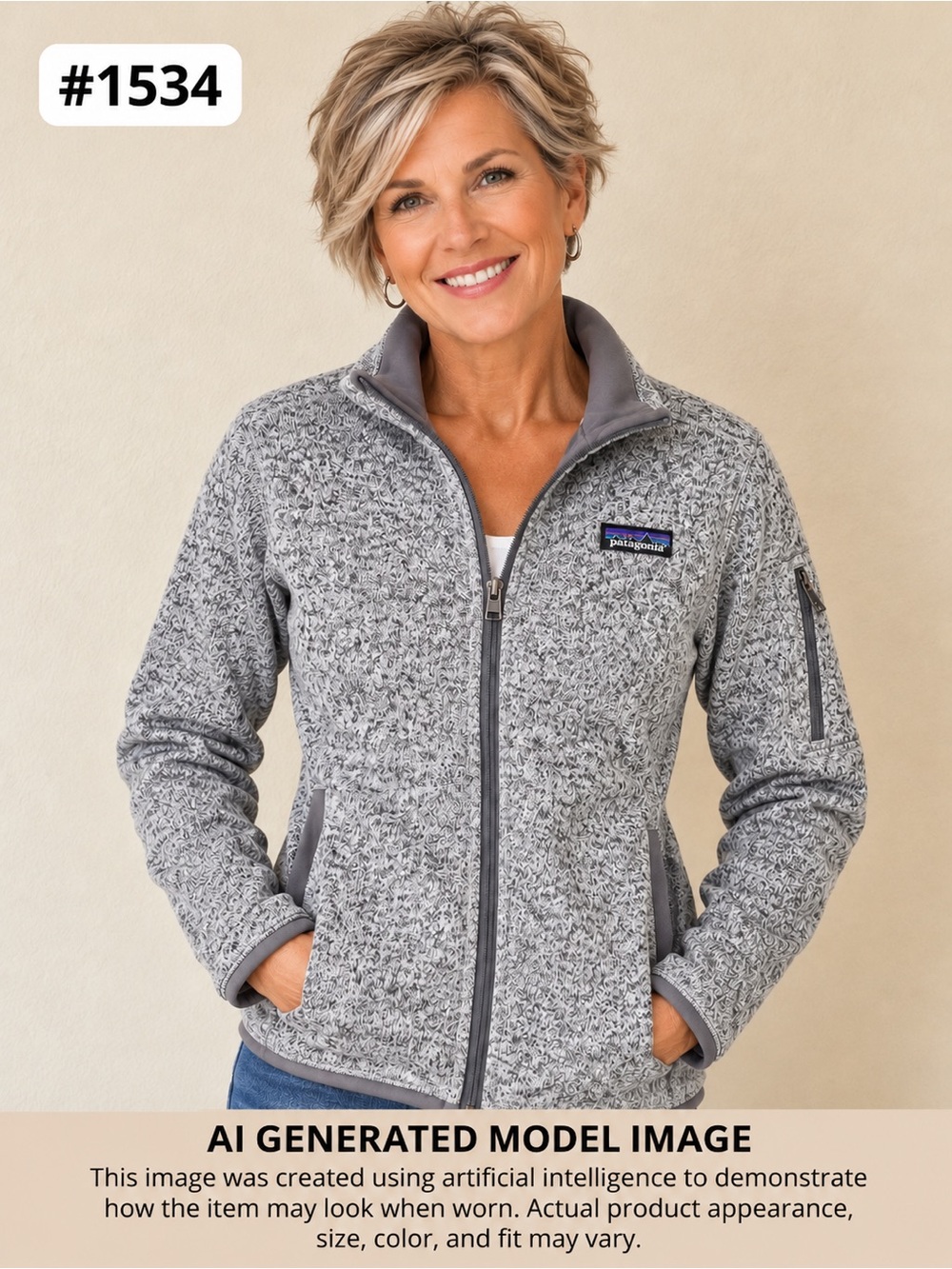 Patagonia Heather Gray Women's Full-Zip Fleece Jacket XS